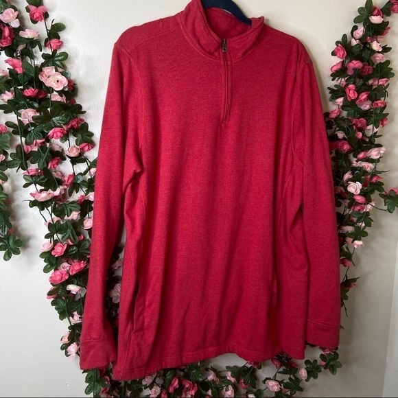 Croft & Barrow Red 1/4 Zip Mens Pullover Sweater L - Picture 2 of 7